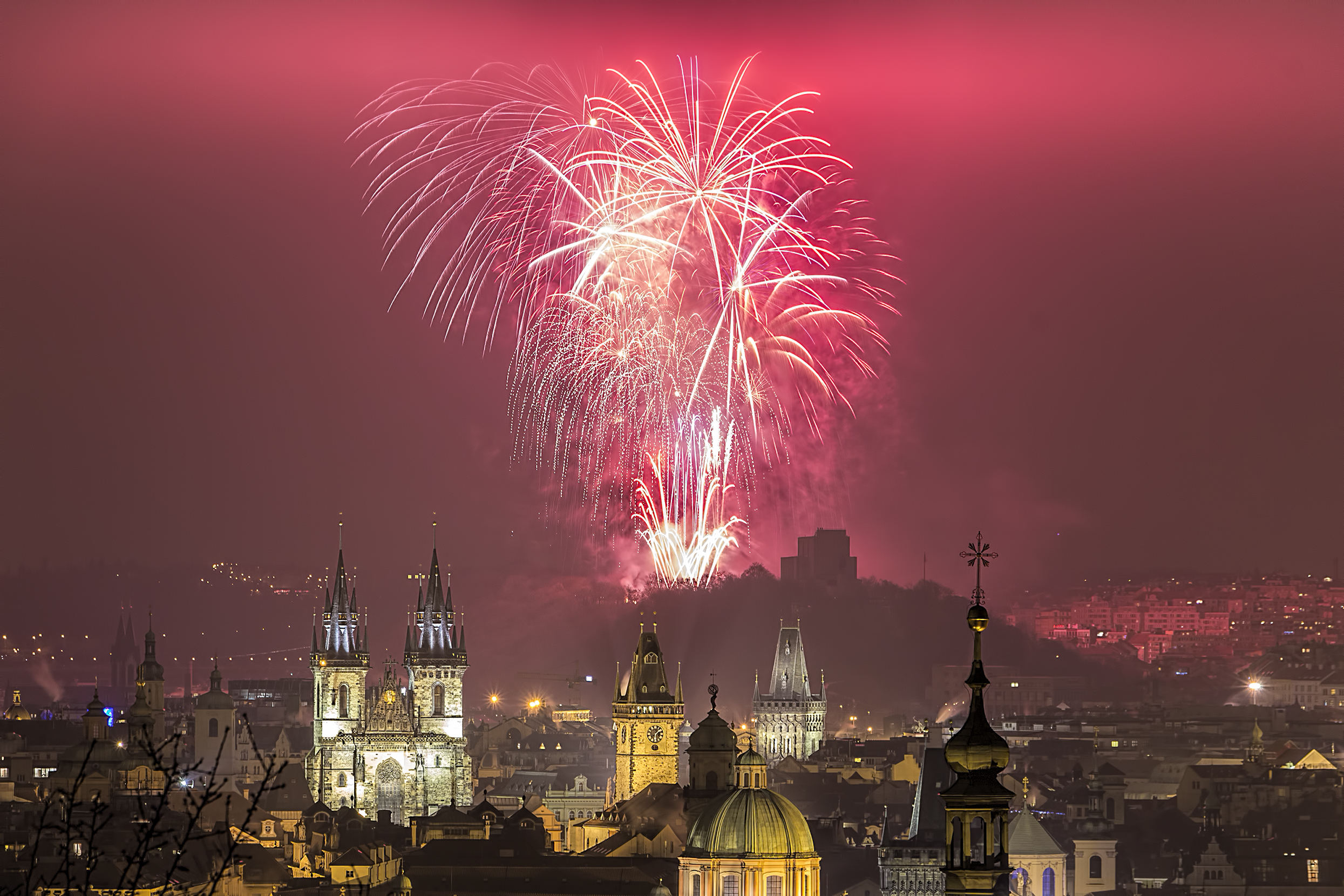 Prague New Year 2016 fireworks